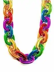 36" Jumbo Single Color Link Rainbow Chain Necklace