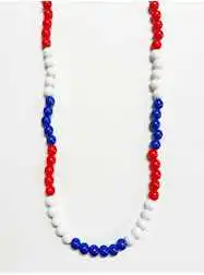 39" 10MM Opaque Red, White and Blue - Patriotic Ne