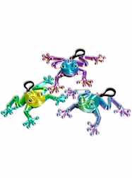 Frog Keychains with Black Clip - 10 PIECES