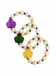 Purple, Green, Gold and Pearl Mardi Gras Crown Bra