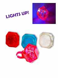 Light Up Gemstone Rings 4 Assorted Colors - 24 Pie