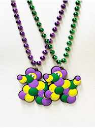 36" 10MM Purple and Green Beads with Bead Dog Magn