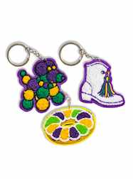 Plush Mardi Gras Bead Dog, Marching Boot & King Ca