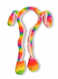 Furry Rainbow Headband with Pop Up Ears - 6 PIECES