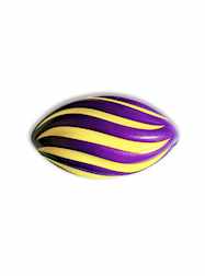 7" Purple and Yellow Spiral Stress Foam Football -
