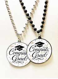 33" 7.5 MM Black and Silver "Congrats Grad!" Decal
