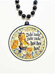 Octoberfest Navy Blue Zicke Zacke Beads - DOZEN -