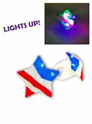 Light Up Red, White and Blue Patriotic Star Ring -