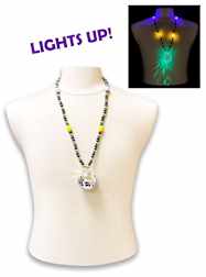 Purple, Green and Gold Flash Disco Ball Necklace -