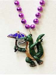 36" 10MM Purple Second Line Dancing Alligator Neck