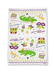 New Orleans Mardi Gras Kitchen Towel - DOZEN - 12