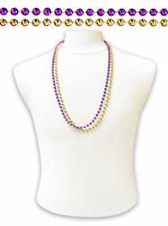 33" 7mm Round Metallic Purple and Gold Mixed Throw