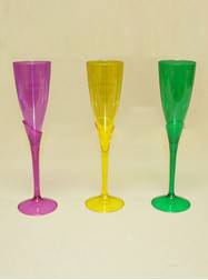 Tableware - 9.25" PGG Plastic Fluted Champagne Glasses