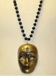 36" 10MM Large Black and Gold Nola Mask