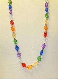 36" Rainbow Acrylic Mardi Gras Beads